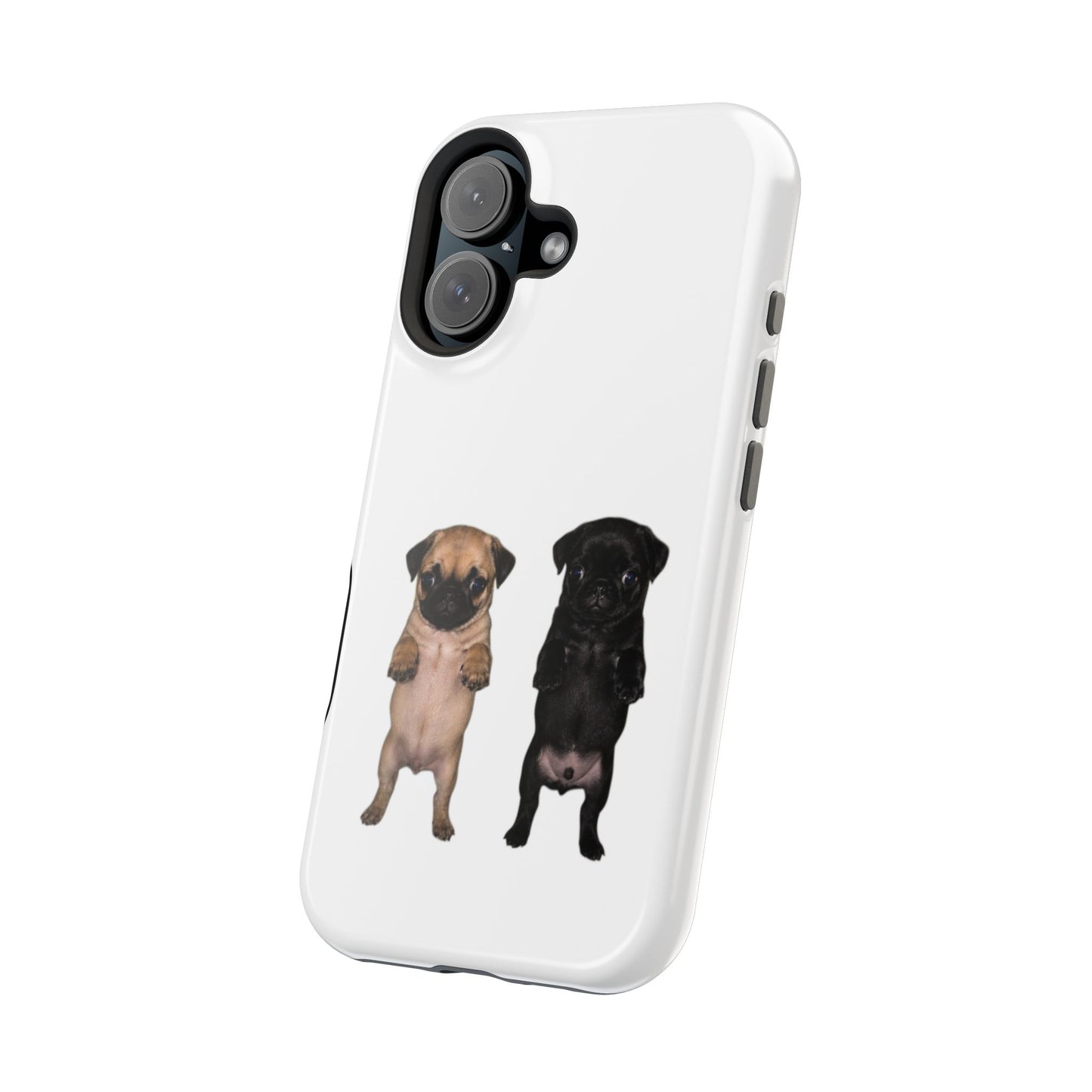 Cute Standing Pug Duo Magnetic Impact-Resistant Phone Case