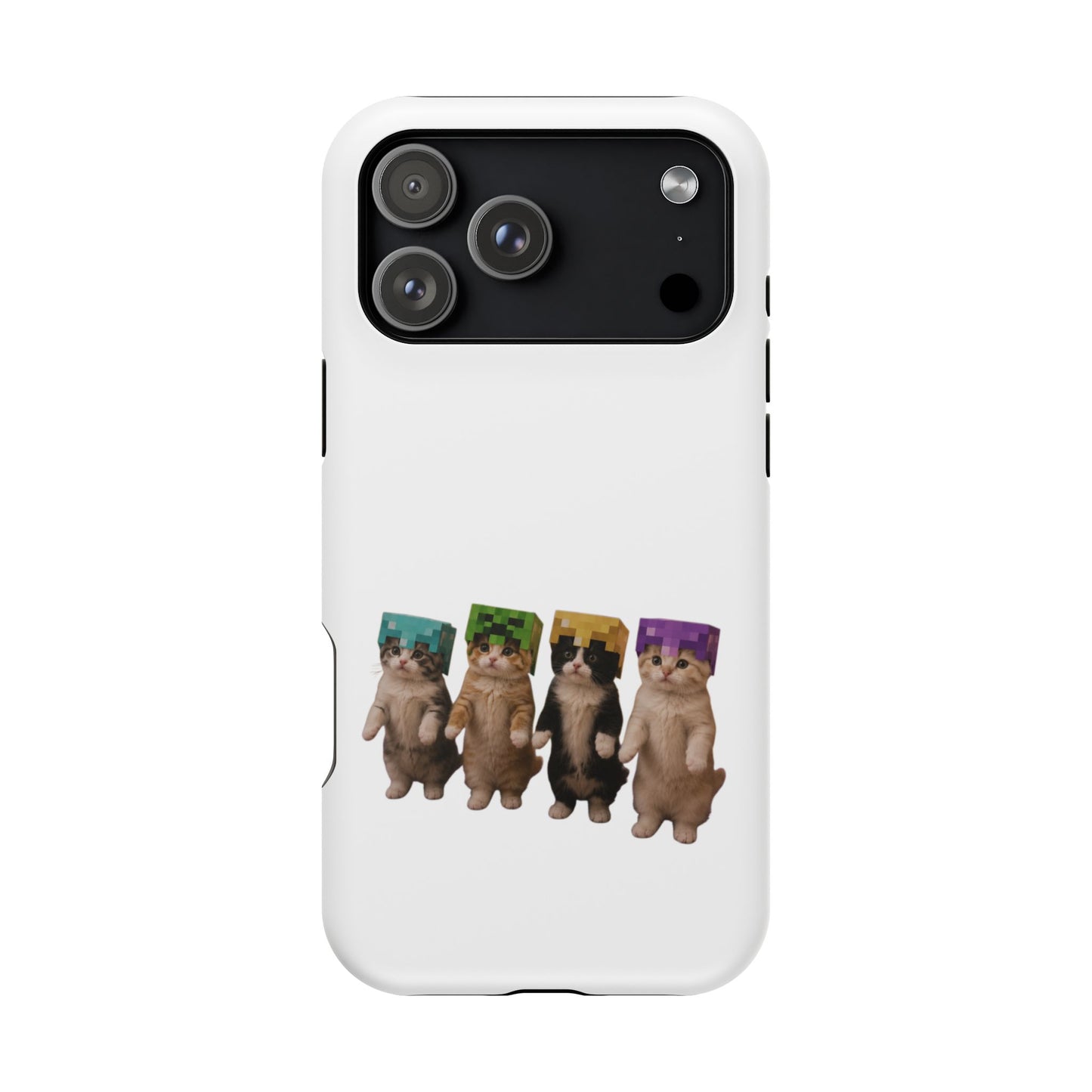 Dancing Kittens Minecraft Helmet Magnetic Impact-Resistant Phone Case