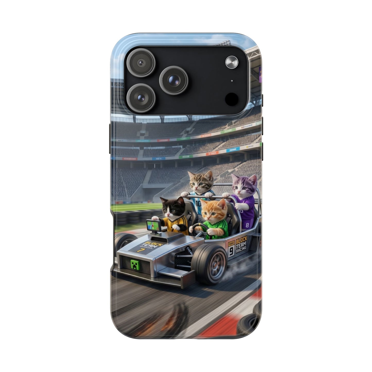 Racing Cats Tough Phone Case — Cute Kittens Driving Racecar Phone Cover