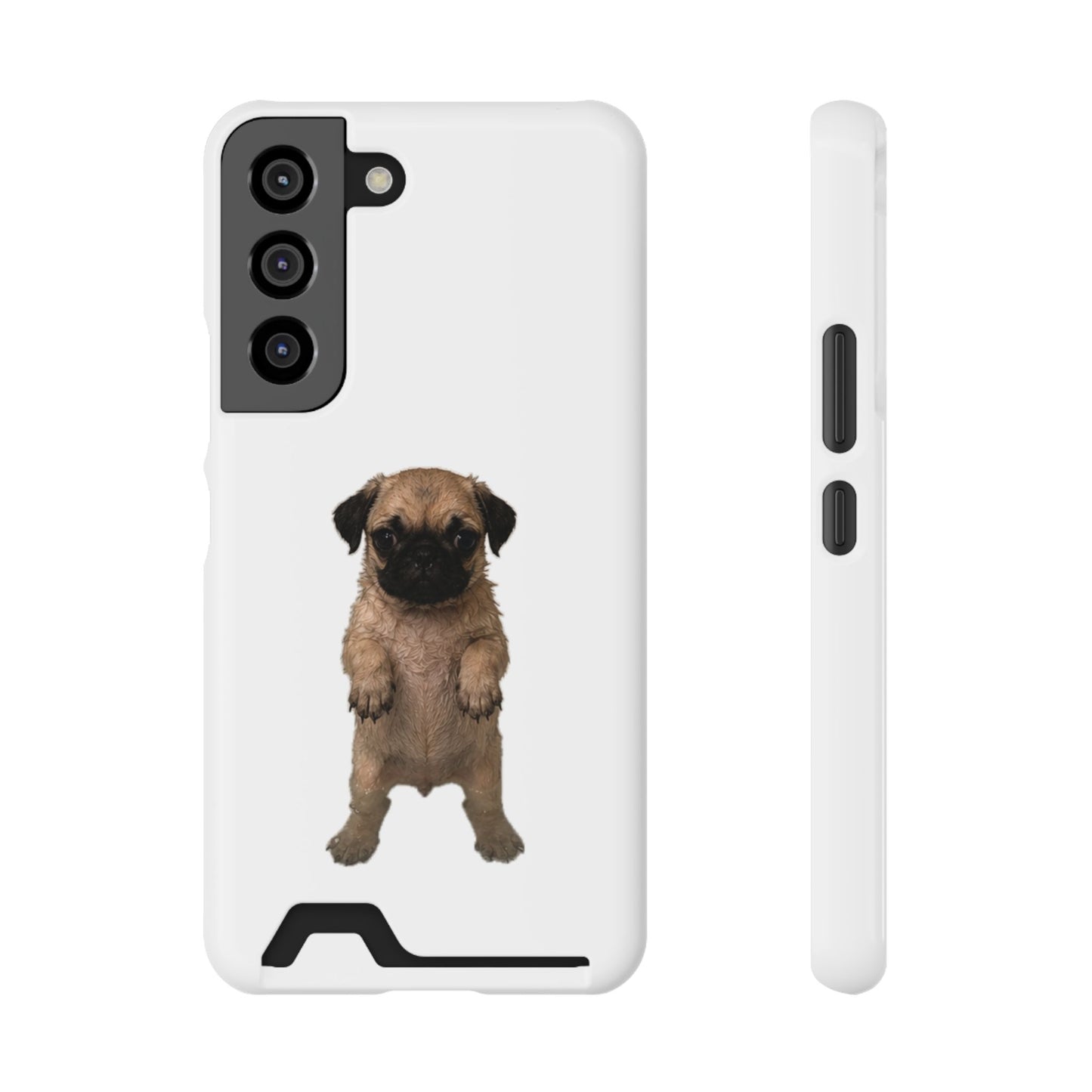Cute Standing  Pug Card Holder Phone Case