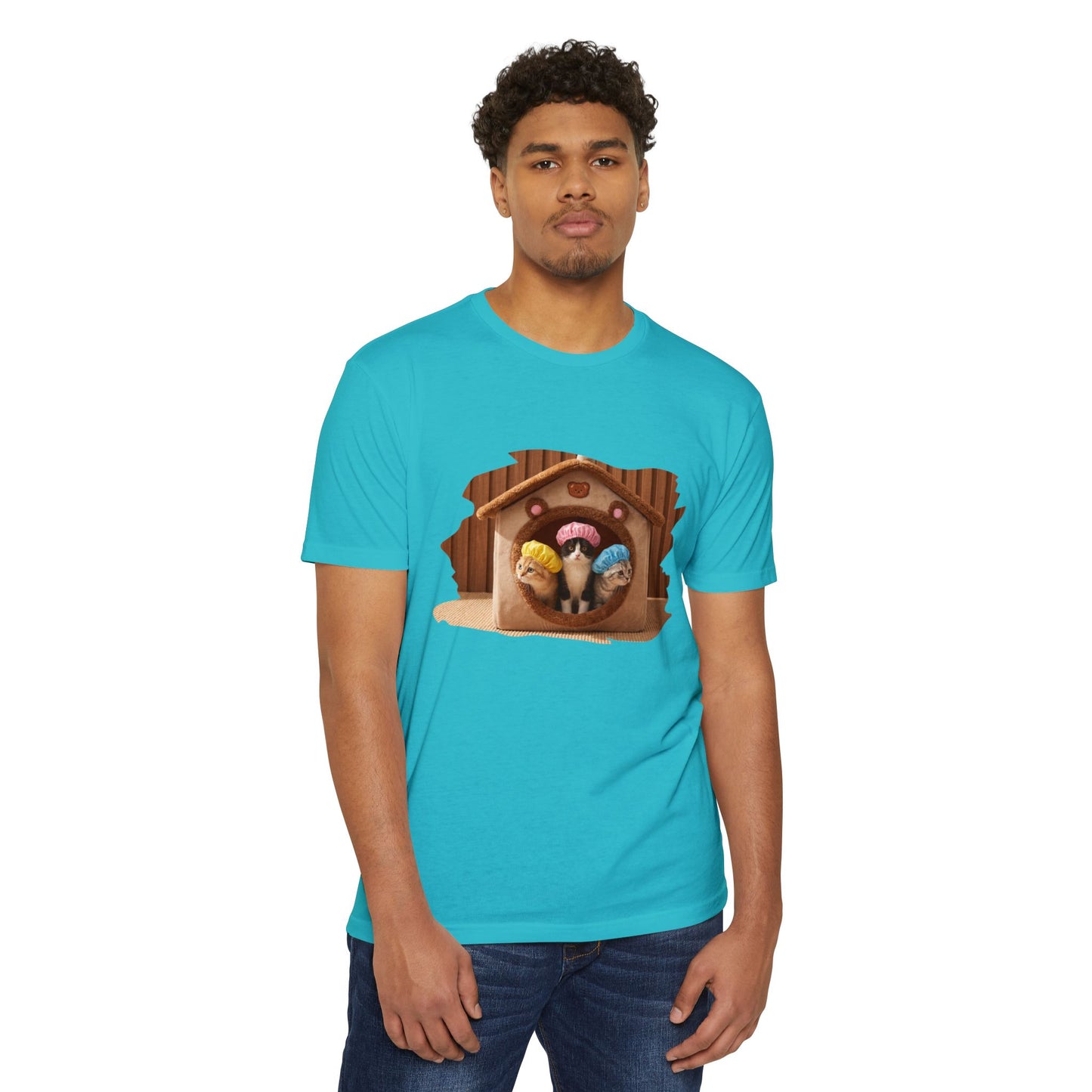 Cute Birdhouse T-Shirt — Three Cartoon Birds in Nest