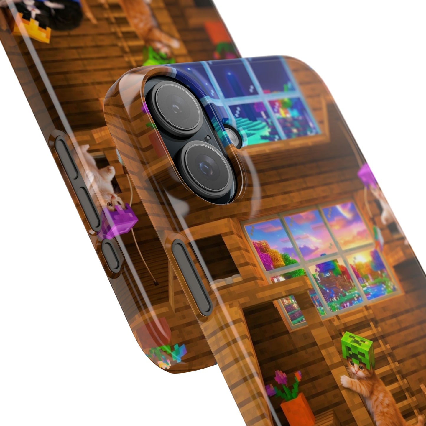 Minecraft Cozy Treehouse Slim Phone Case — Gamer Pixel Cabin Design