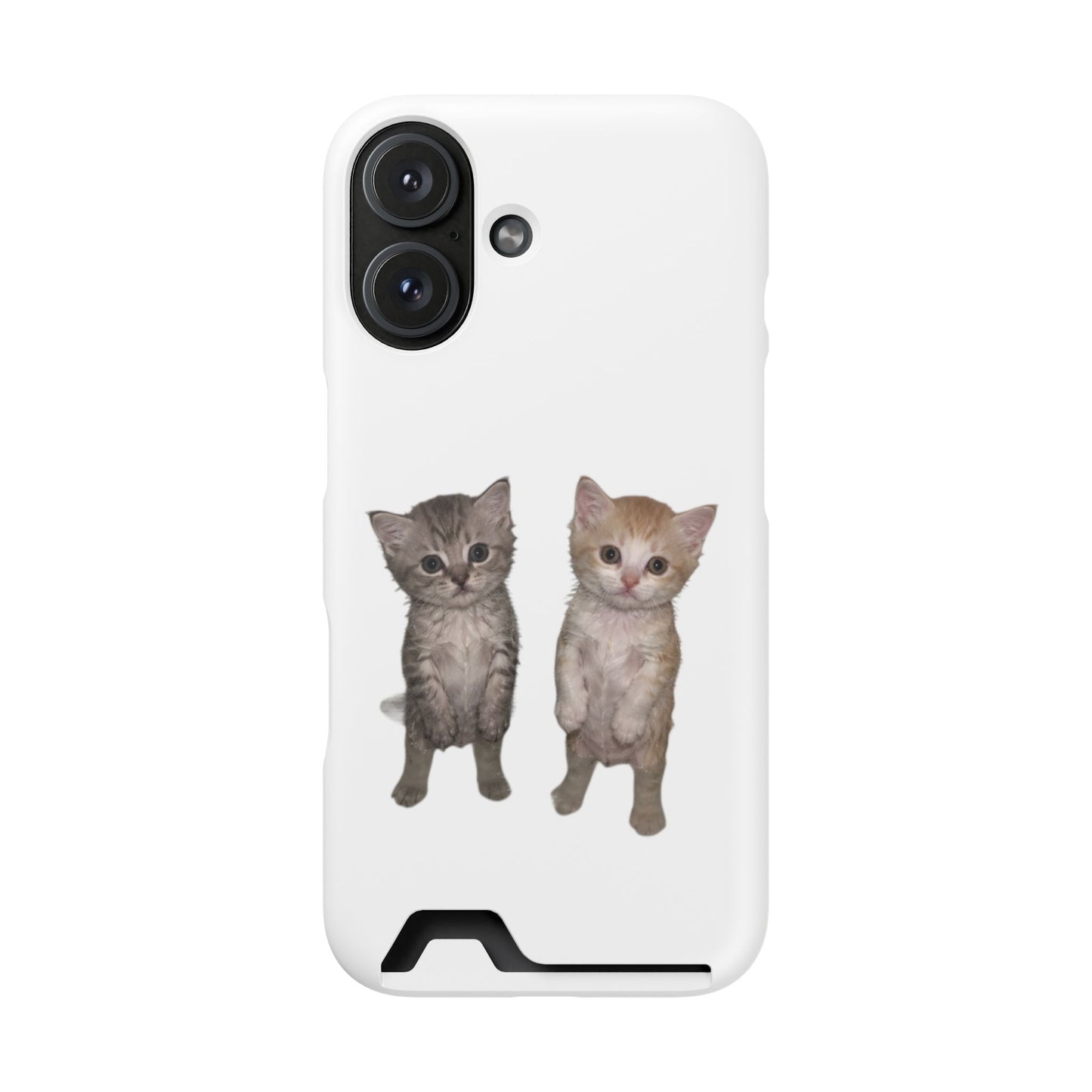 Duo Cute Kitten Phone Case with Card Holder