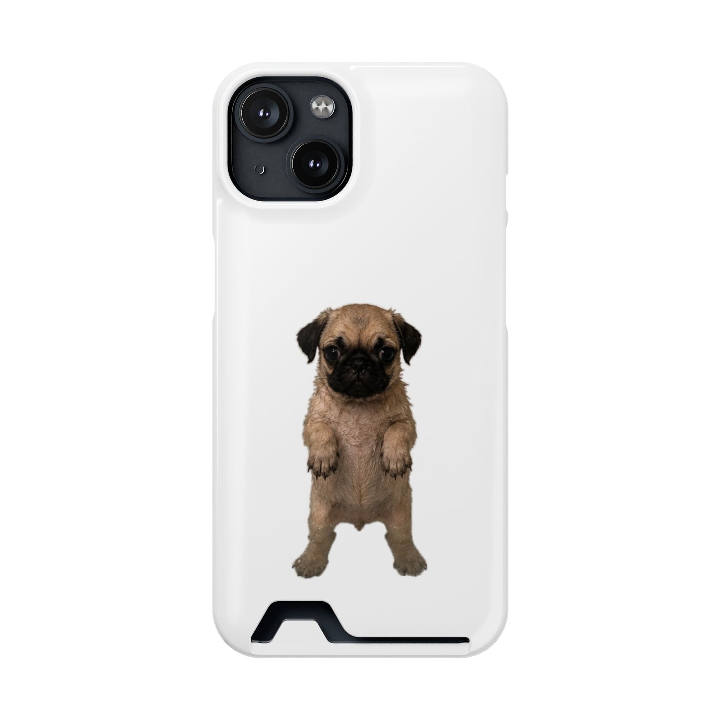 Cute Standing  Pug Card Holder Phone Case