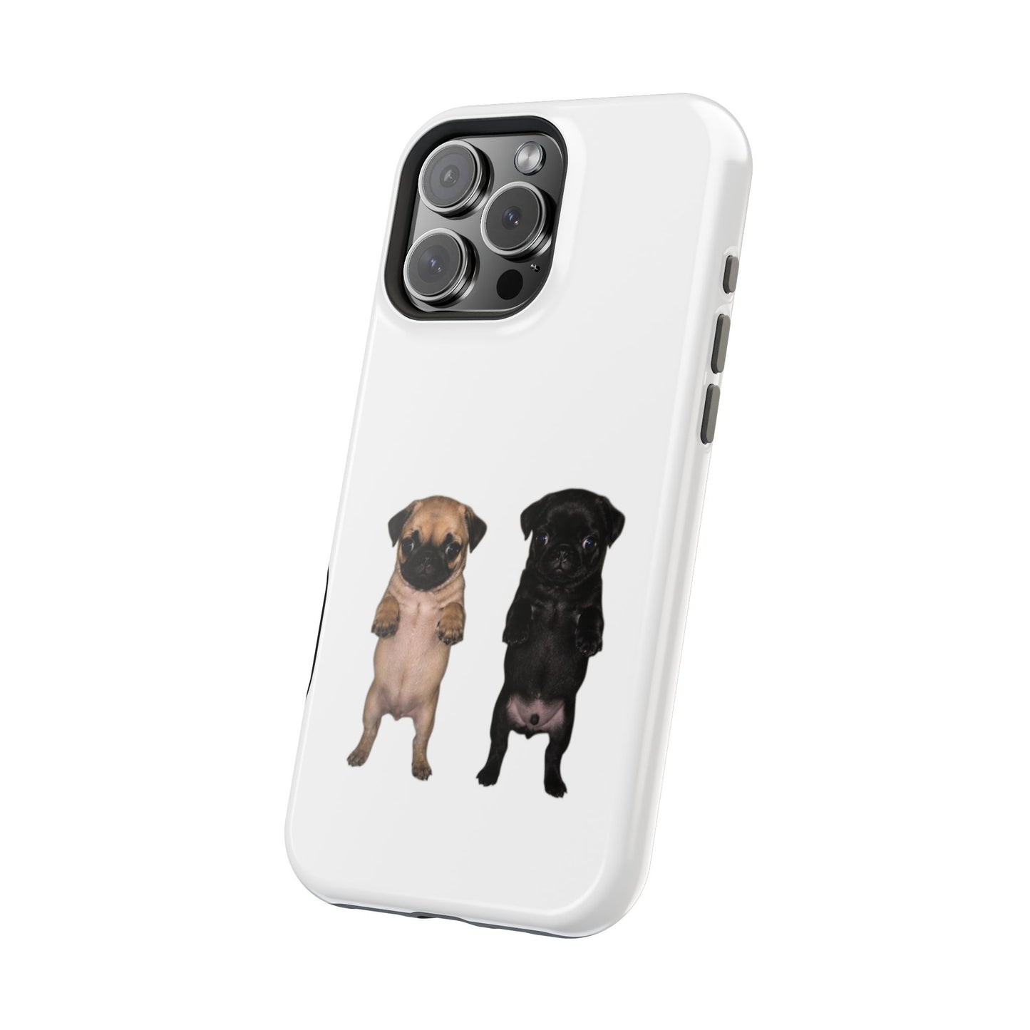 Cute Standing Pug Duo Magnetic Impact-Resistant Phone Case