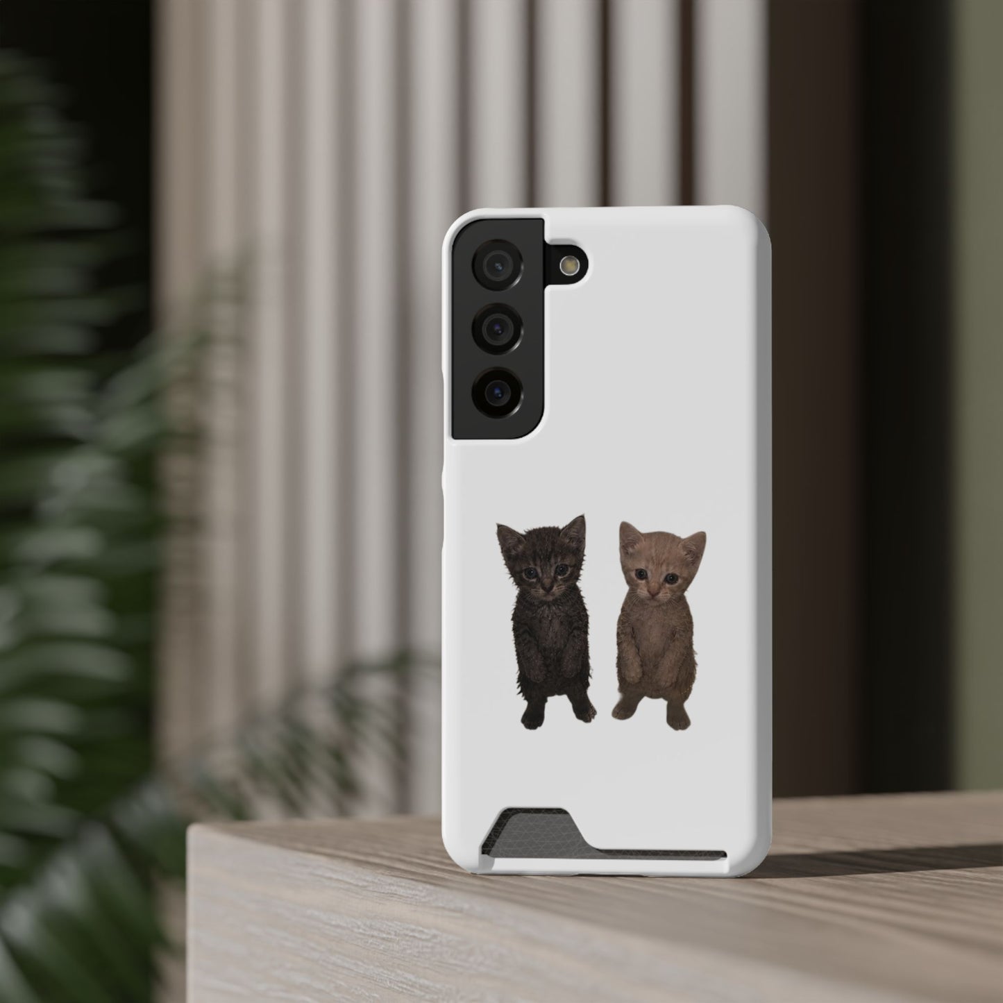 Cute Kitten Duo Phone Case with Card Holder