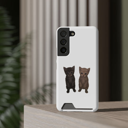 Cute Kitten Duo Phone Case with Card Holder