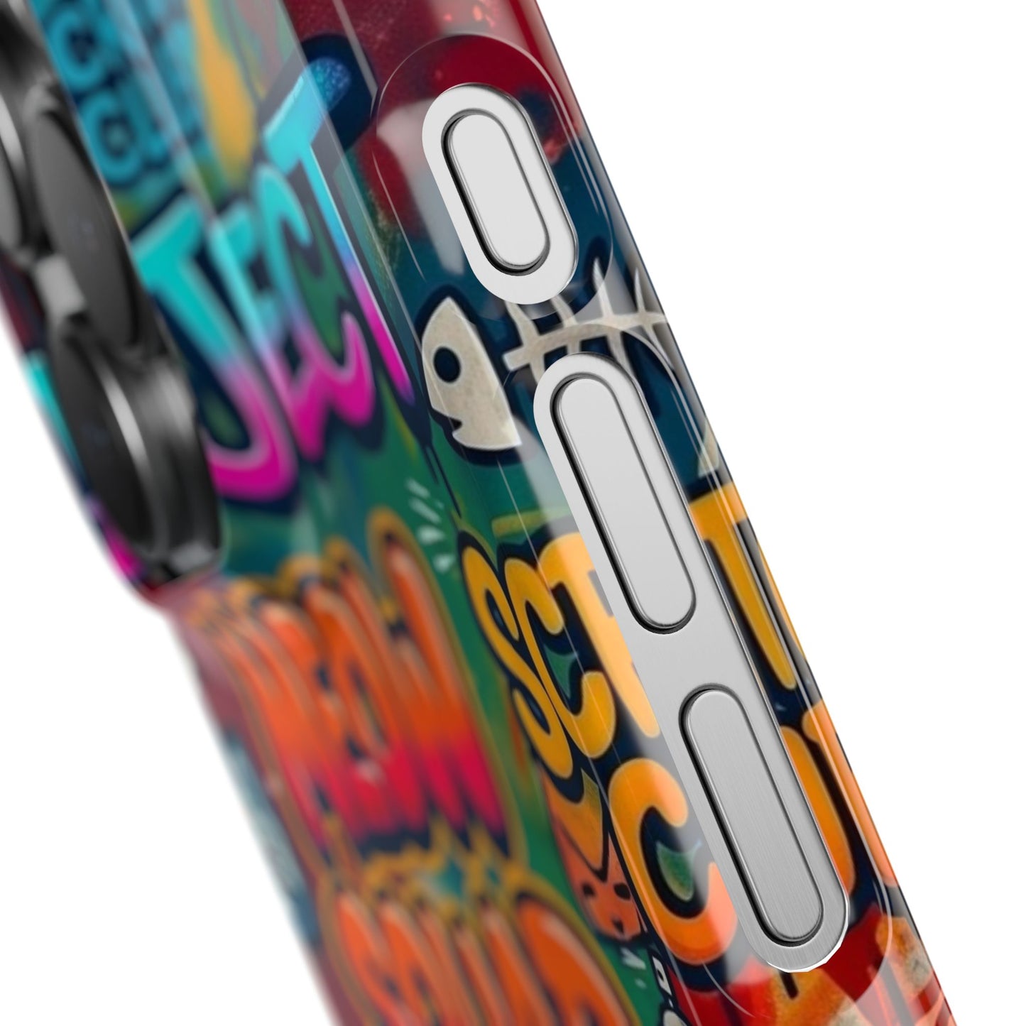 Meow Squad Graffiti Phone Case — Colorful Cat Crew Slim Case