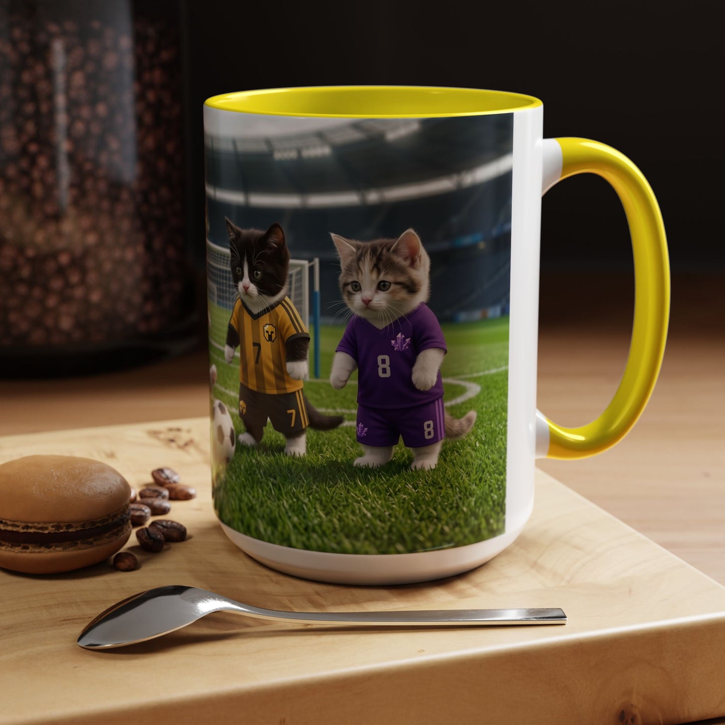 Soccer Kittens Accent Coffee Mug — Cute Cat Soccer Players 11/15oz