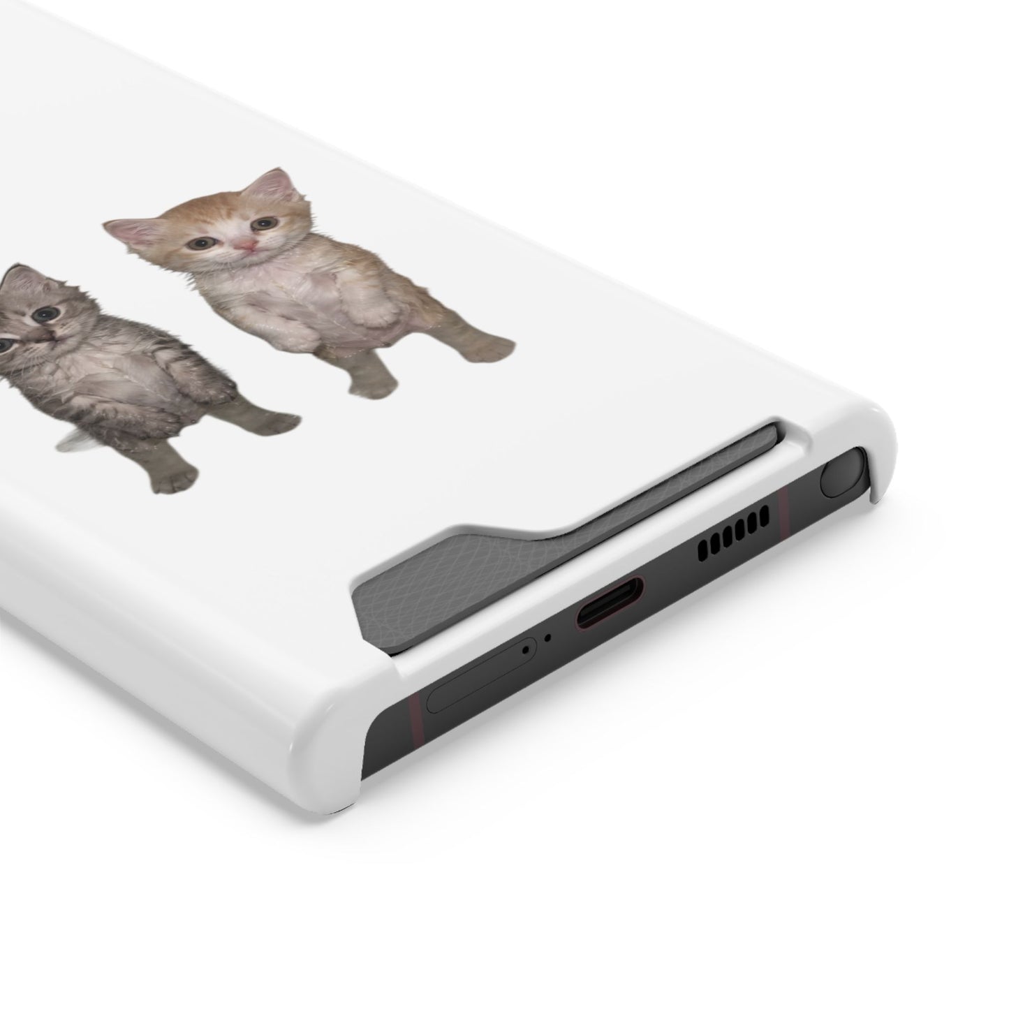 Duo Cute Kitten Phone Case with Card Holder