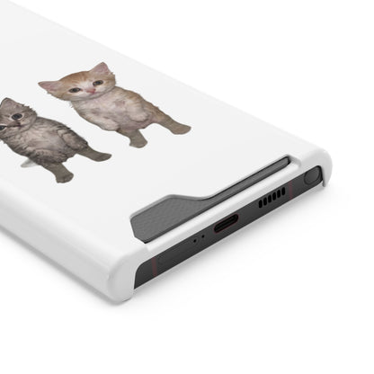 Duo Cute Kitten Phone Case with Card Holder