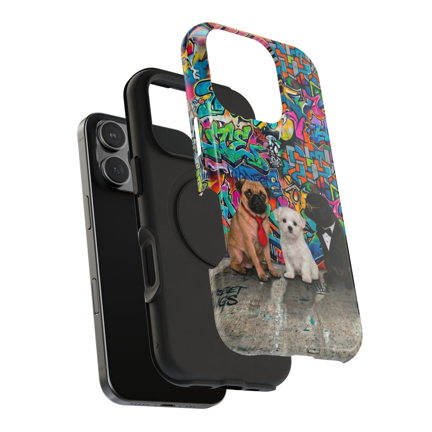 Puppy Squad Graffiti Phone Case — Impact-Resistant Protective Case