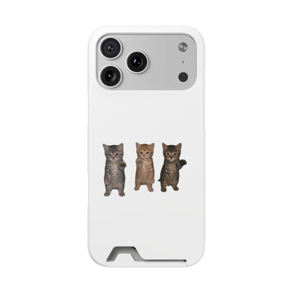 Cute Trio Kittens Phone Case with Card Holder