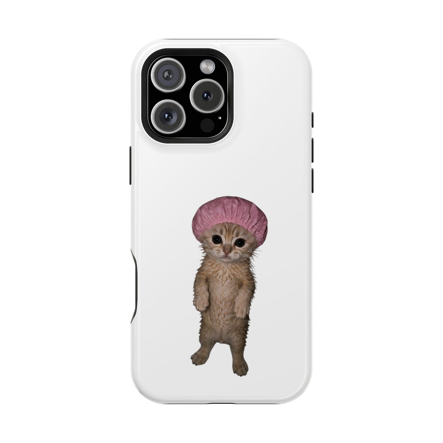 Cute Kitten in Shower Cap  Magnetic Impact-Resistant