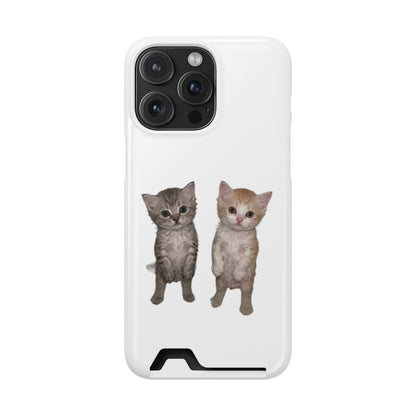 Duo Cute Kitten Phone Case with Card Holder