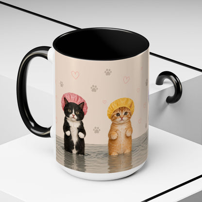 Cute Kittens in Shower Caps Accent Coffee Mug – 11/15oz