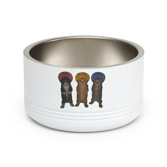 Cute Kittens in Bonnets Trio Pet Bowl Stainless Steel (18oz)