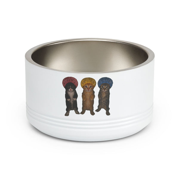 Cute Kittens in Bonnets Trio Pet Bowl Stainless Steel (18oz)