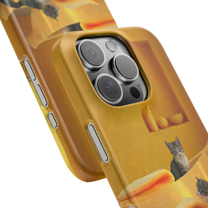 Cat Cozy Phone Case – Cute Kittens in Yellow Living Room Snap Case