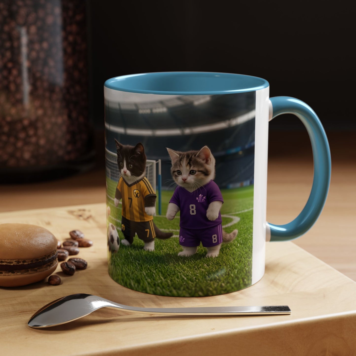 Soccer Kittens Accent Coffee Mug — Cute Cat Soccer Players 11/15oz