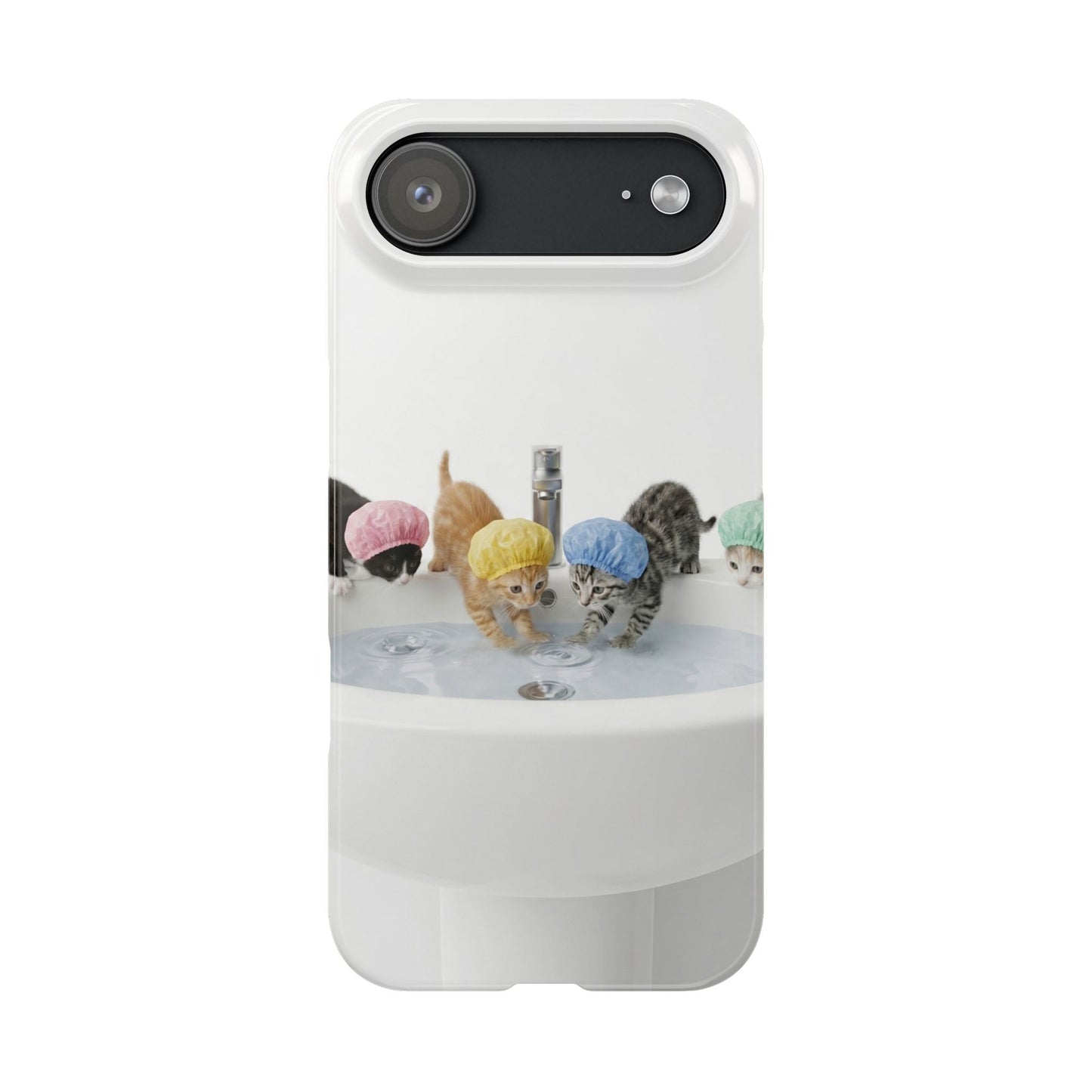 Slim Phone Case — Cute Kittens in Bathtub Design