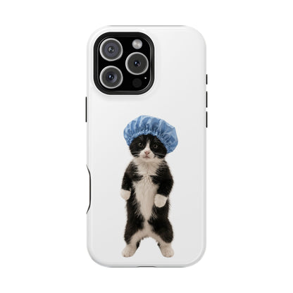 Cute Cat in Shower Cap Magnetic Impact-Resistant Phone Case