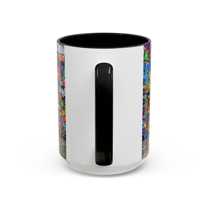 Graffiti Pug Coffee Mug — Colorful Street Art Accent Mug (11/15oz)