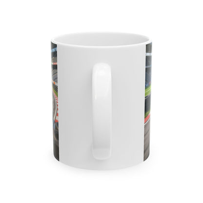 Racing Kittens Ceramic Mug (11oz, 15oz) – Cute Cat Formula Car Coffee Cup