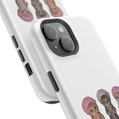 Cute Standing Kittens with Shower Caps  Phone Case