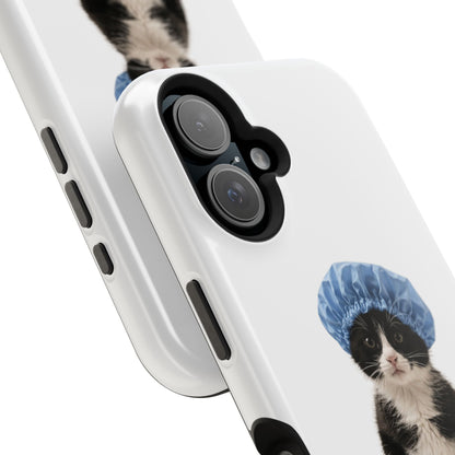 Cute Cat in Shower Cap Magnetic Impact-Resistant Phone Case