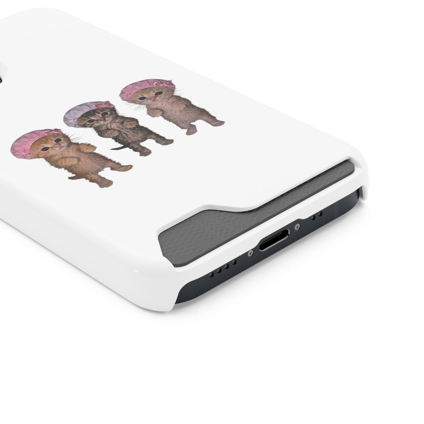 Cute Three Kittens Phone Case with Card Holder