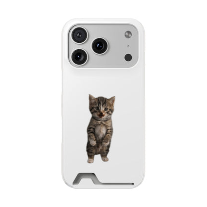 Cute Standing Kitten Phone Case with Card Holder