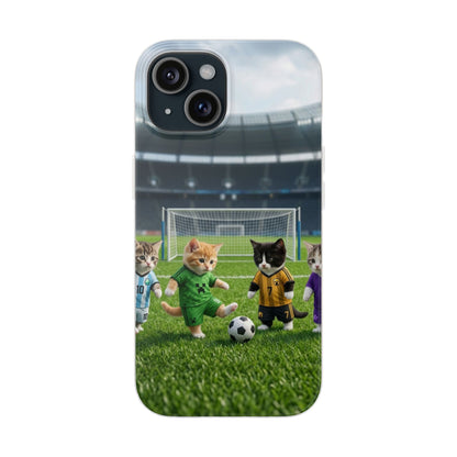 Cute Soccer Cats Phone Case — Kawaii Football Kit iPhone Cover