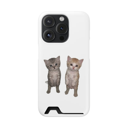 Duo Cute Kitten Phone Case with Card Holder