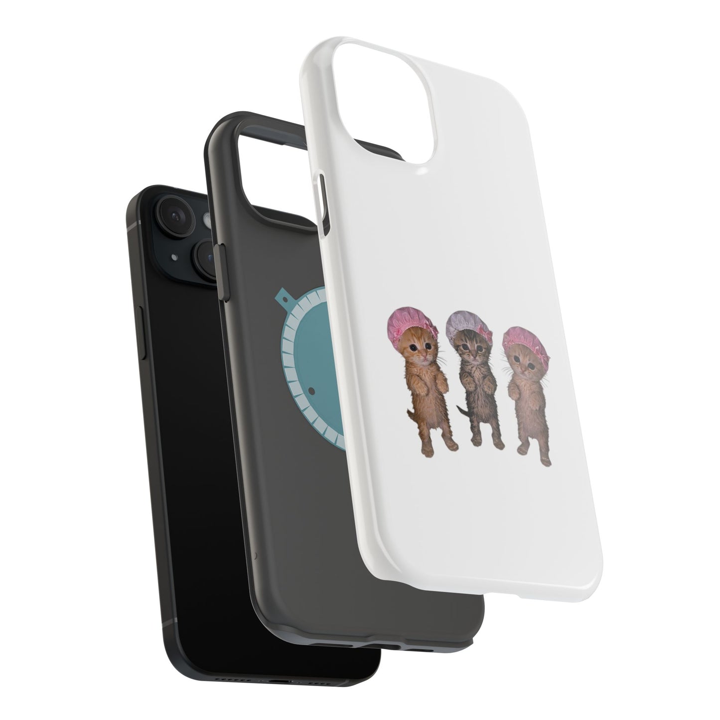 Cute Standing Kittens with Shower Caps  Phone Case