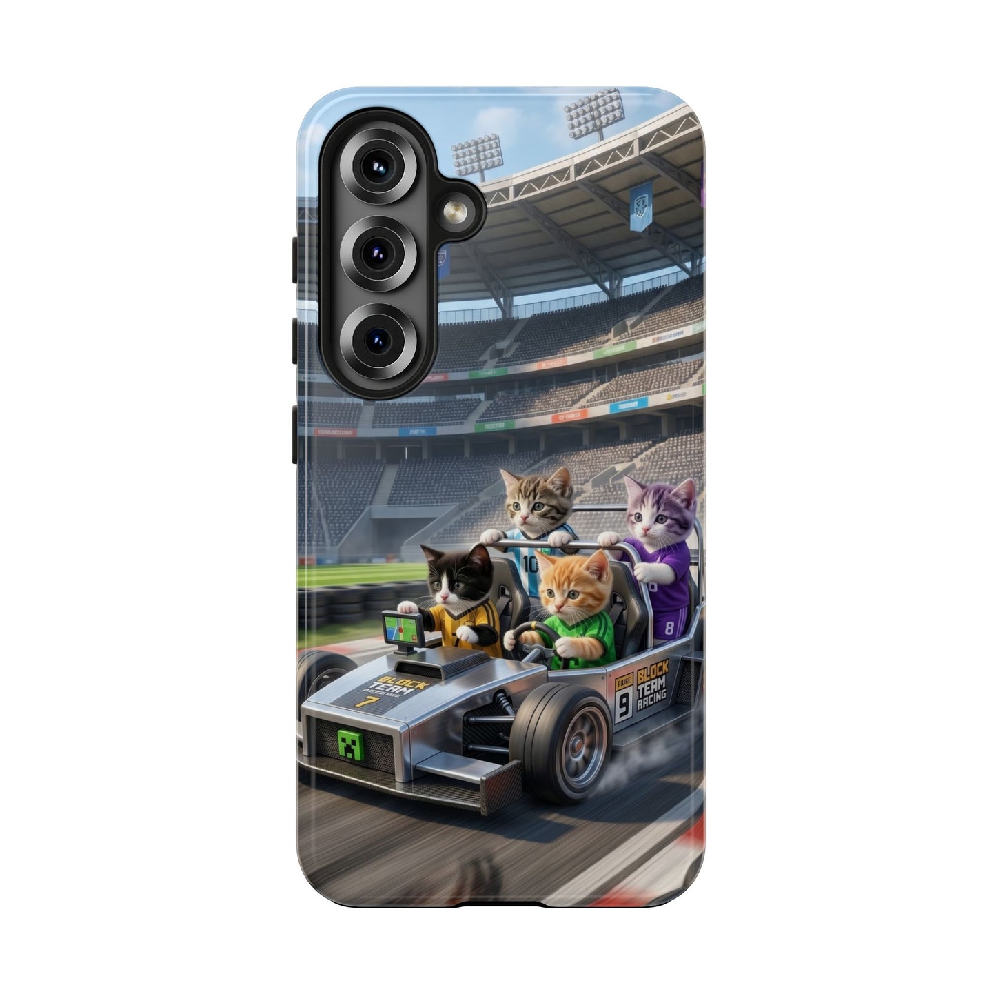 Racing Cats Tough Phone Case — Cute Kittens Driving Racecar Phone Cover