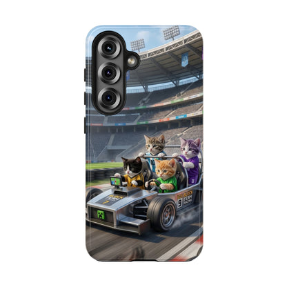 Racing Cats Tough Phone Case — Cute Kittens Driving Racecar Phone Cover