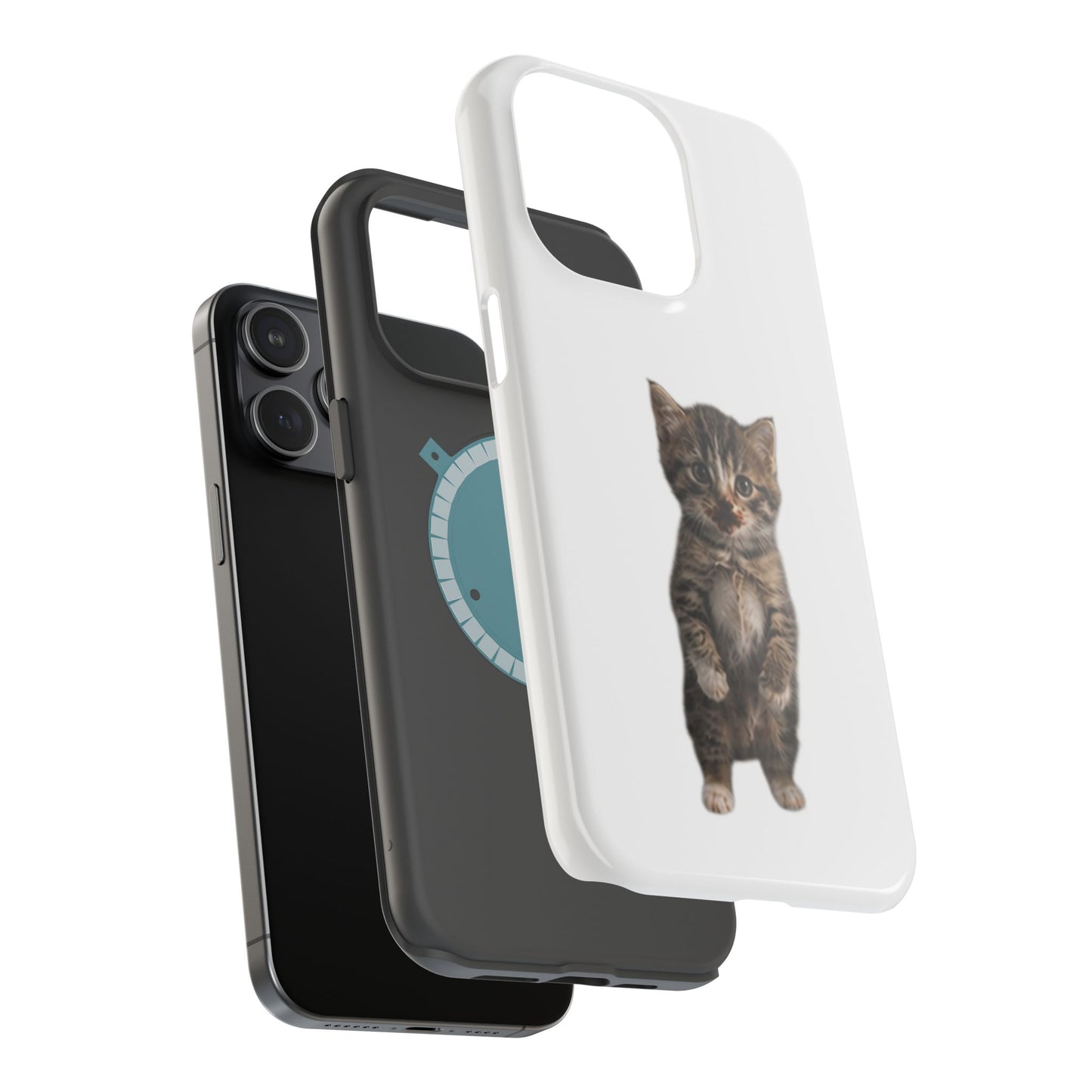 Cute Standing Kitten Magnetic Impact-Resistant Phone Case