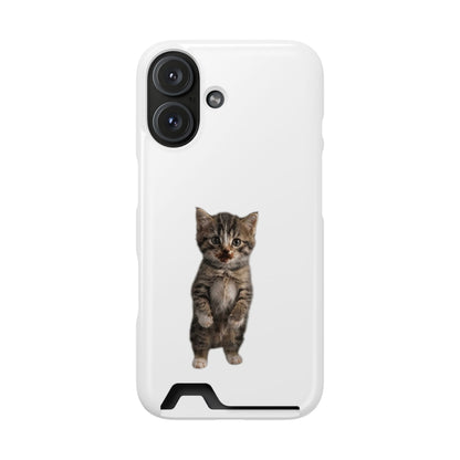 Cute Standing Kitten Phone Case with Card Holder