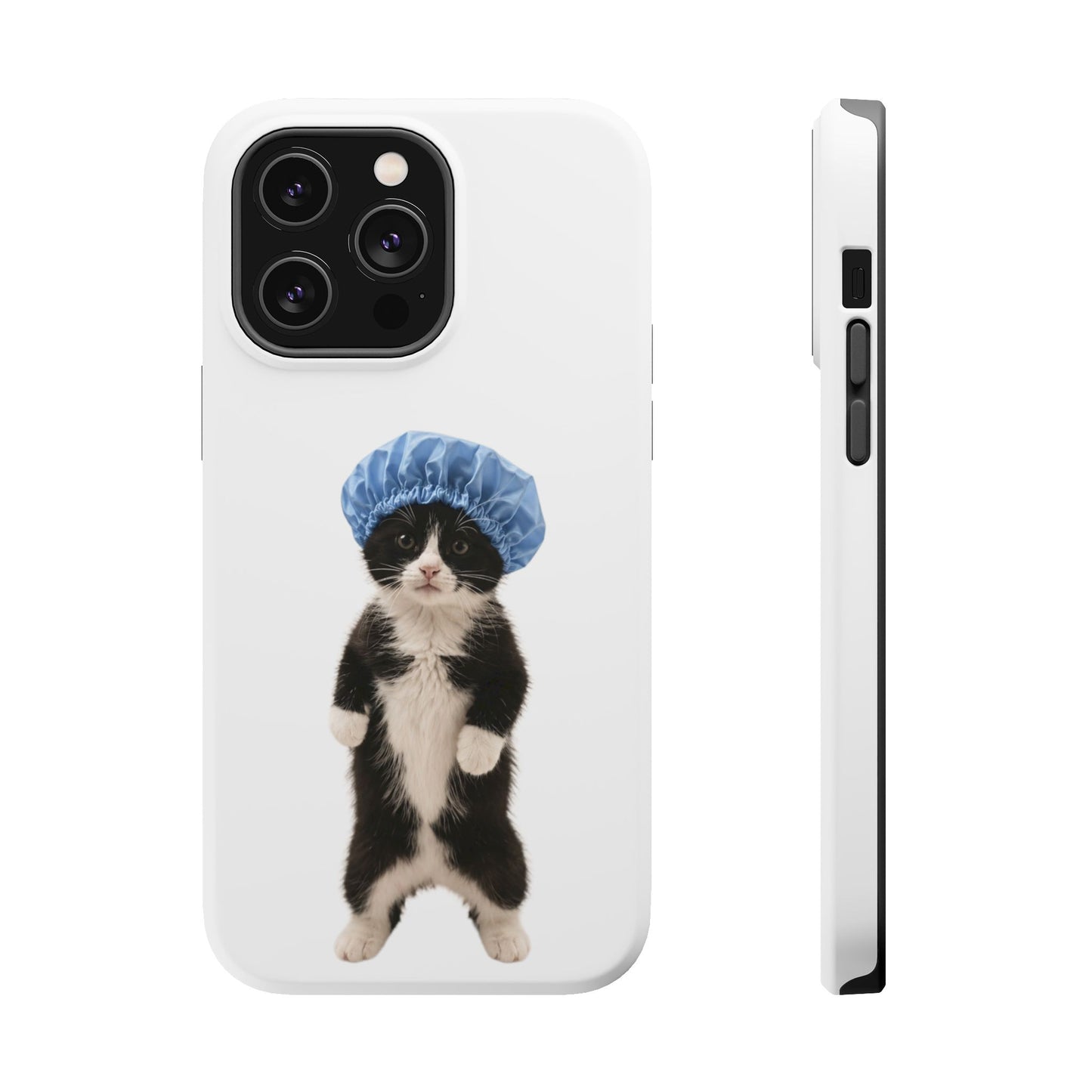 Cute Cat in Shower Cap Magnetic Impact-Resistant Phone Case