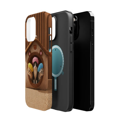 Cute Kittens in Cozy House Phone Case — Magnetic Impact-Resistant Case