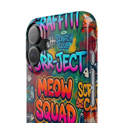 Meow Squad Graffiti Phone Case — Colorful Cat Crew Slim Case