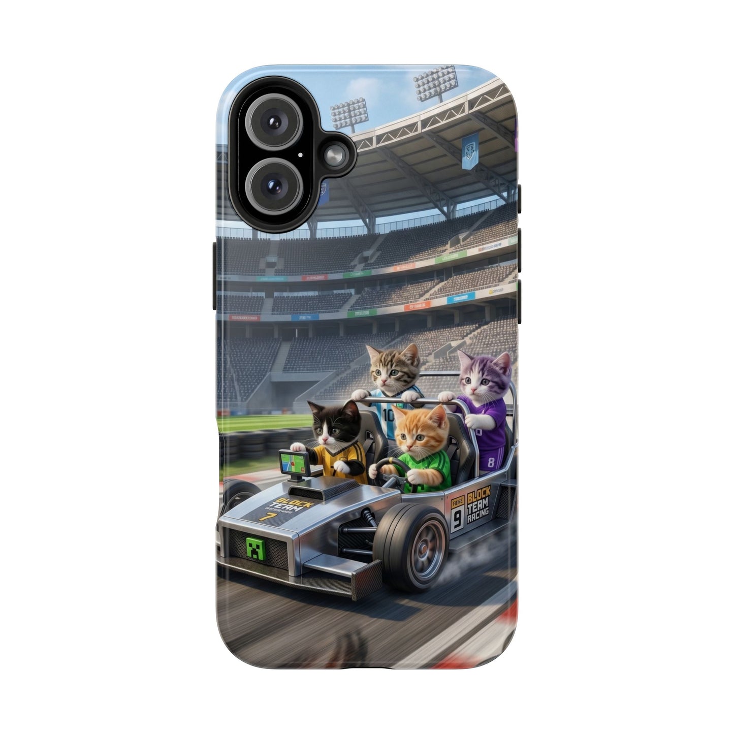Racing Cats Tough Phone Case — Cute Kittens Driving Racecar Phone Cover