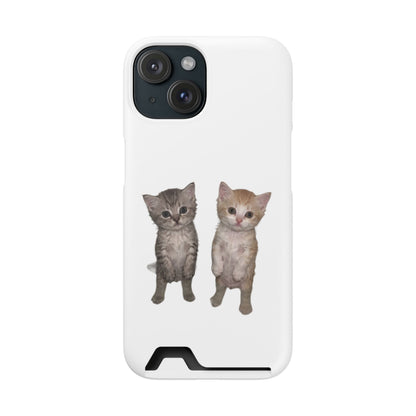 Duo Cute Kitten Phone Case with Card Holder