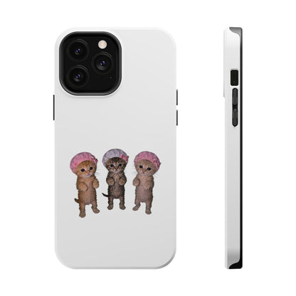 Cute Standing Kittens with Shower Caps  Phone Case