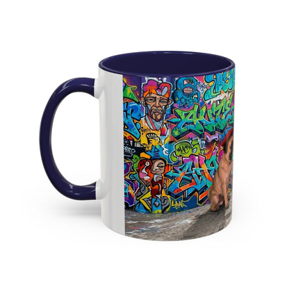 Graffiti Pug Coffee Mug — Colorful Street Art Accent Mug (11/15oz)