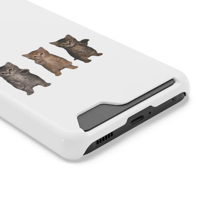 Cute Trio Kittens Phone Case with Card Holder