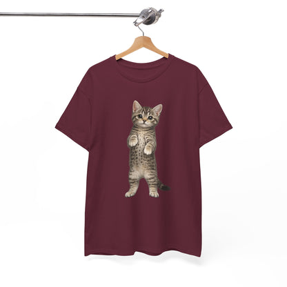 Standing Tabby Kitten T-Shirt — Cute Cat Graphic Tee for Cat Lovers