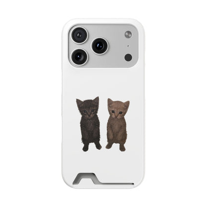 Cute Kitten Duo Phone Case with Card Holder