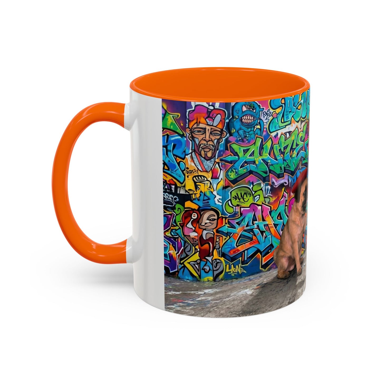 Graffiti Pug Coffee Mug — Colorful Street Art Accent Mug (11/15oz)